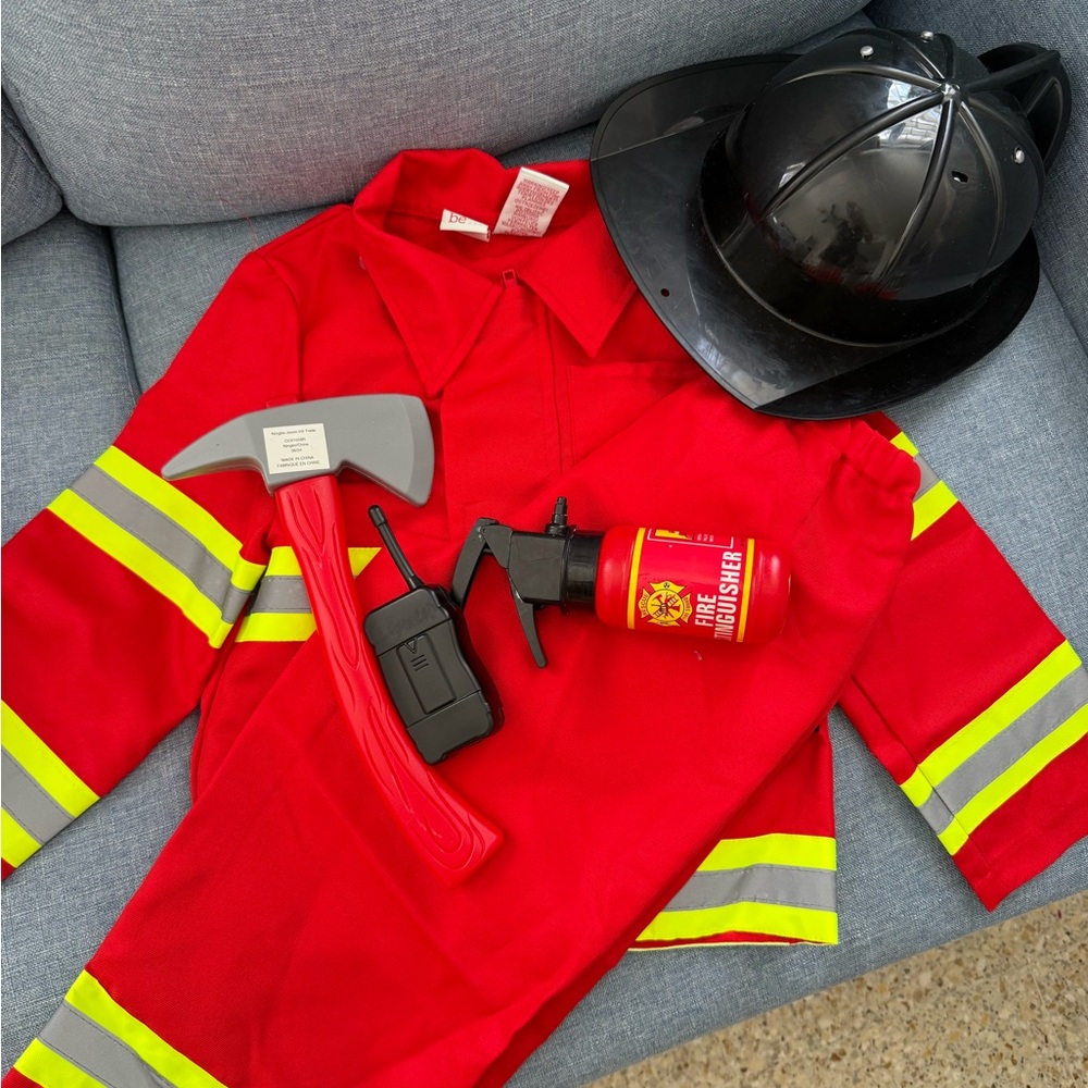 Kids Firefighter Costume Set - Red